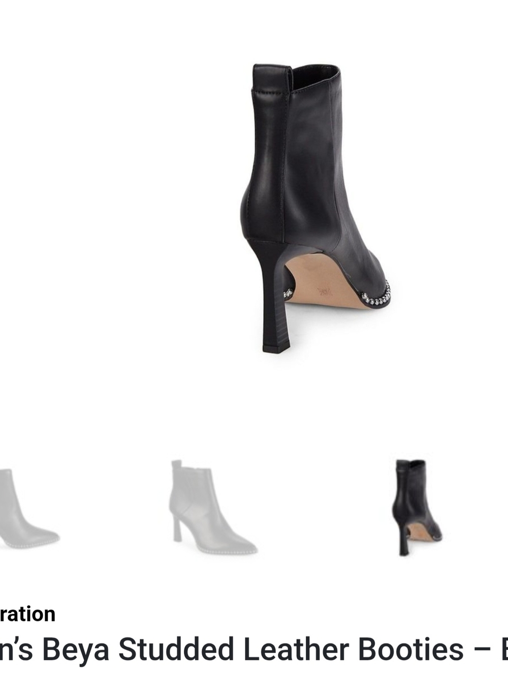 BCBGeneration Black Studded Pointed Toe Ankle Boots - Picture 6 of 8